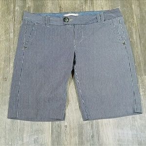 Blue White Pinstripe Bermuda Shorts